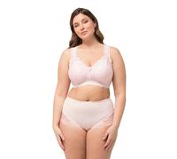 Ulla Popken Bralette, Spitze, Reißverschluss, ohne Bügel, Cup A/B und C/D Reggiseno, Rosa Pallido, 110D Donna