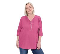 Ulla Popken Bubble-Tunika, Herzausschnitt, Biesen, 3/4-arm Tunica, Magnolia, 42-44 Große Größen Donna