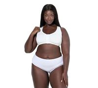 Ulla Popken Bustier, Vorderverschluss, Cotton Reggiseno, Bianco Neve, 5D Donna
