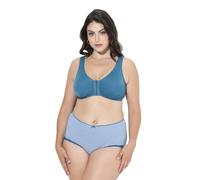 Ulla Popken Bustino da Donna, Taglie Forti, Taglie Forti, Chiusura Frontale, Coppa C/D, Coppa E/F, Zaffiro, 7D