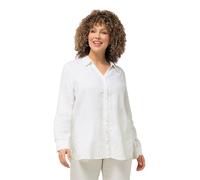 Ulla Popken Camicetta in Lino, Bianco Non Dritto, 52-54 Donna