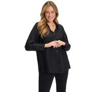 Ulla Popken Camicetta in Lino, Nero, 60-62 Donna