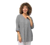 Ulla Popken Camicette Tunica Donna, Nero, 60/62 IT