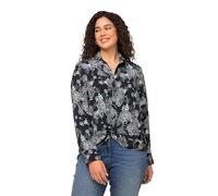 Ulla Popken Camicia con Stampa Camicette, Blu Marino, 64-66 Donna