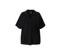 Ulla Popken Felpa dal Taglio Oversize con Collo da Camicia e Mezze Maniche Nero 54+ 836509100-54+