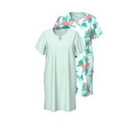 Ulla Popken Camicia da notte giada / verde chiaro / rosa / bianco Donna Ulla Popken M-L