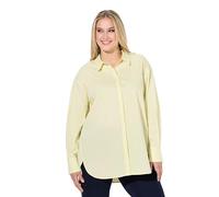 Ulla Popken Camicia dal Taglio Oversize con Collo da Camicia e Maniche Lunghe Giallo Morbido 42+ 813741600-42+