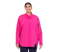 Ulla Popken Camicia dal Taglio Oversize con Collo da Camicia e Maniche Lunghe Rosa 58+ 813741520-58+