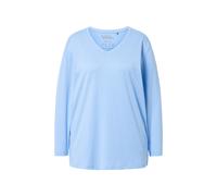 Ulla Popken camicia donna taglie forti scollo a V relaxed manica lunga 725334