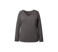 Ulla Popken camicia donna taglie forti slim scollo a V manica lunga 719505