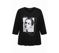 Ulla Popken camicia donna taglie forti stampata girocollo 3 4 maniche 830801
