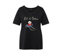 Ulla Popken camicia natalizia da donna taglie forti Panda Classic scollo a V