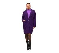 Ulla Popken Cappotto Felpato con Fessure Felpa, Viola Profondo, 52-54 Donna