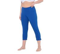 Ulla Popken Caprihose, 7/8-länge, Elastikbund, bis Gr Pantaloni Capri, Lunghezza 7/8, Elastico in Vita, Fino alla Taglia 66/68, Mare Profondo, 32W x 32L Donna