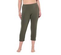 Ulla Popken Caprihose, 7/8-länge, Elastikbund, bis Gr Pantaloni Capri, Lunghezza 7/8, Elastico in Vita, Fino alla Taglia 66/68, Grigio Oliva, 36W x 32L Donna