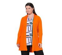 Ulla Popken Cardigan dal Taglio Svasato con plissettatura, Collo a Scialle e Maniche Lunghe Arancione Chiaro 50+ 837597666-50+