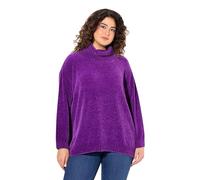 Ulla Popken Chenille-Pullover, Oversized, Stehkragen, Langarm, Viola Scuro, 60-62 Donna