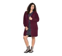 Ulla Popken Chenille-Strickjacke Pullover, Vino Rosso Scuro, 48/50 IT Donna