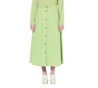 Ulla Popken Chinorock, A-Linie, Knopfleiste, Taschen Gonne, Verde Lime, 60-62 Donna