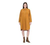 Ulla Popken Cordkleid, Stehkragen, Biesen, Zierfalten, Langarm Abiti, Marrone Dorato, 54 Donna