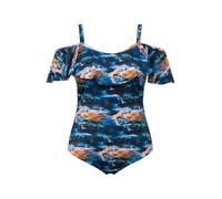 Ulla Popken Costume con Volant, Coppe morbide e Spalline Regolabili Blu Notte Scuro 46 827215130-46