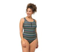 Ulla Popken Costume da Bagno Alice con Cerniera, Cesto 828518 Intero, Nero, 56 Donna