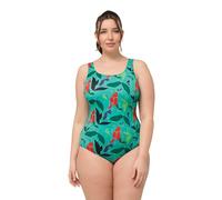 Ulla Popken Costume da Bagno Alice, Softline, Foglie in Acqua 827763 Intero, Verde, 42-44 Donna