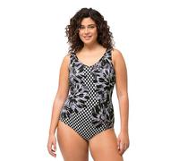 Ulla Popken Costume da Bagno Alice V-Neck, Racefruit Intero, Nero, 52 Donna