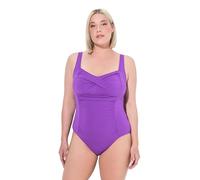 Ulla Popken Badeanzug, Iris, Struktur Costume Intero, Viola, 52 Donna