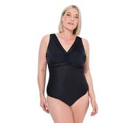 Ulla Popken Costume da Bagno da Donna, Laura, Dettagli Perizoma, Nero, 48