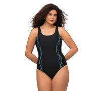 Ulla Popken Costume da Bagno, Pipings, Fascia sotto Il Seno, Fodera Anteriore Donna, Nero, 58