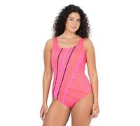 Ulla Popken Costume da Bagno Senza Coppe con bordura e Pallini Rosso Neon 56 846212579-56