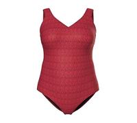 Ulla Popken Costume da Bagno Senza Coppe con Texture e Scollo a V Lampone Scuro 60 847135530-60