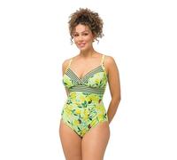 Ulla Popken Costume da Bagno, Vicky, Bacche di Limone 826549 Intero, Verde, 3 Mesi Donna