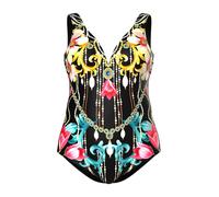 Ulla Popken Costume intero azzurro / giallo / rosa / nero Donna Ulla Popken XXL-XXXL