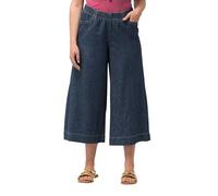 Ulla Popken Culotte da Donna, Taglie Forti, in Misto Lino, Gamba Larga, Elastico in Vita, 829645, Blu Denim, 52W x 32L