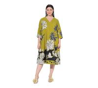 Ulla Popken Donna Abito | Taglie forti, Plus Size, Abito midi in lyocell con fiori, scollo a V