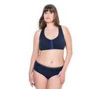 Ulla Popken Bustier, Vorderverschluss, Cotton Reggiseno, Blu Notte, 120D Donna
