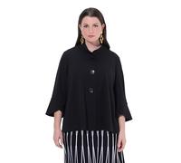 Ulla Popken Donna Felpa con Zip Nero 54+