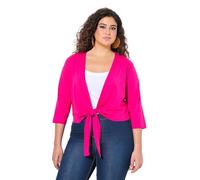 Ulla Popken Giacchetta a Bolero di Jersey con Maniche a 3/4 e Orlo da Annodare Magenta 54+ 794514528-54+