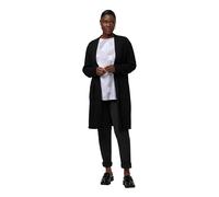 Ulla Popken Strickjacke, Lange, Offene Form, Weicher Feinstrick Cardigan Lungo, Forma Aperta, Morbida Maglia fine, Nero, 64 IT/66 IT Donna