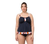 Ulla Popken, Donna Grandi Taglie Tankini Aria, Macchie, Nero, 48