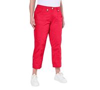 Ulla Popken Donna Große Größen Cargohose mit Krempelbein Pantaloni Not Applicable, Rosso, 48