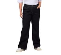 Ulla Popken Jeans Mary, weites Bein, 5-Pocket, Komfortbund Zampa, Blu (Dark Denim 93), 38W / 32L Donna