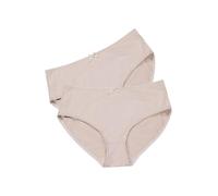 Ulla Popken Slip Midi in Microfibra Confezione da 2 Beige Donna 52-54