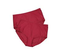 Ulla Popken - Slip midi da donna taglie forti, confezione da 2, a vita alta gessata
