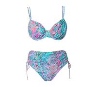Ulla Popken Bikini, Schlange, Bügel-Cups, Verstellbare Doppelträger Set, Verde Caraibico Chiaro, 64 Donna