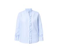 Ulla Popken donna taglie forti camicetta a bolle collo alto volant abbottonatura