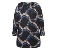 Ulla Popken donna taglie forti camicetta di raso tunica scollo pieghe decorative