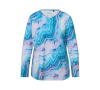 Ulla Popken donna taglie forti camicia da sci motivo marmo scollo a V ad anello